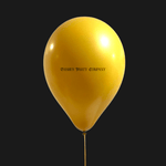 Yellow balloon with 'Bashes party company' text on a black background