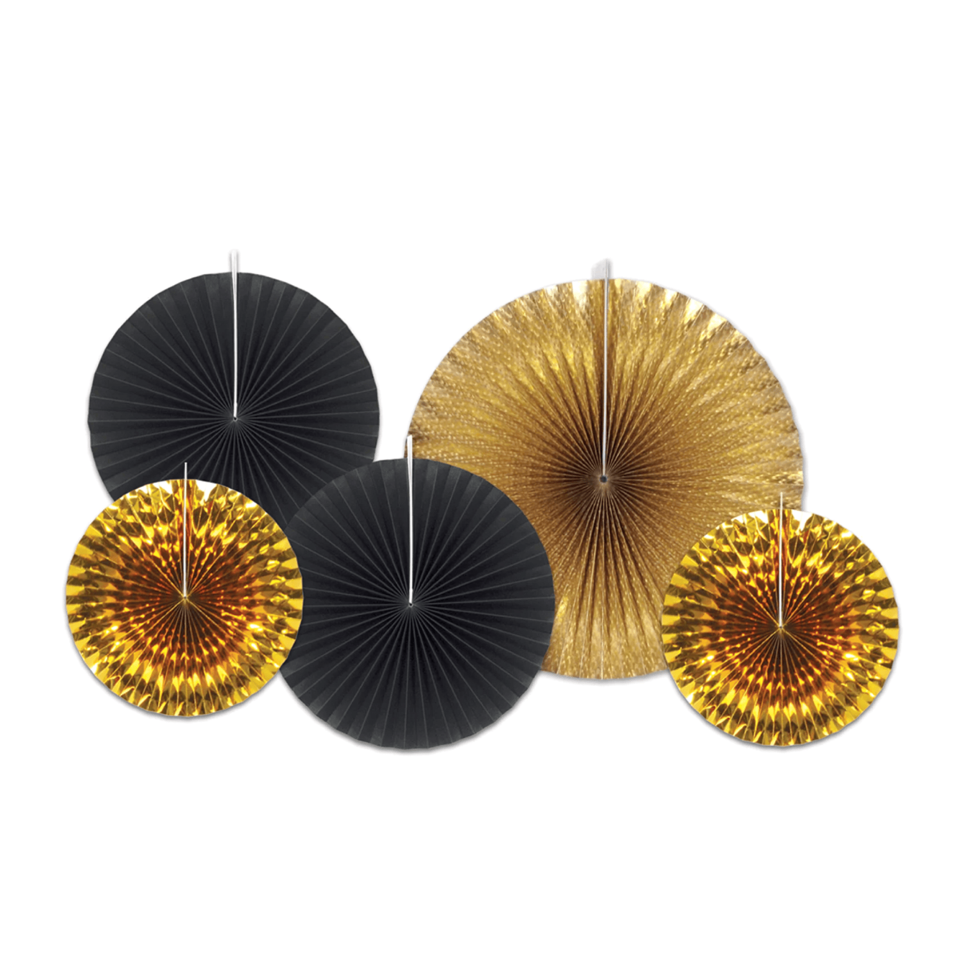 BASHES. Accordion Fan Set NYE Metallic Fan Decor Set