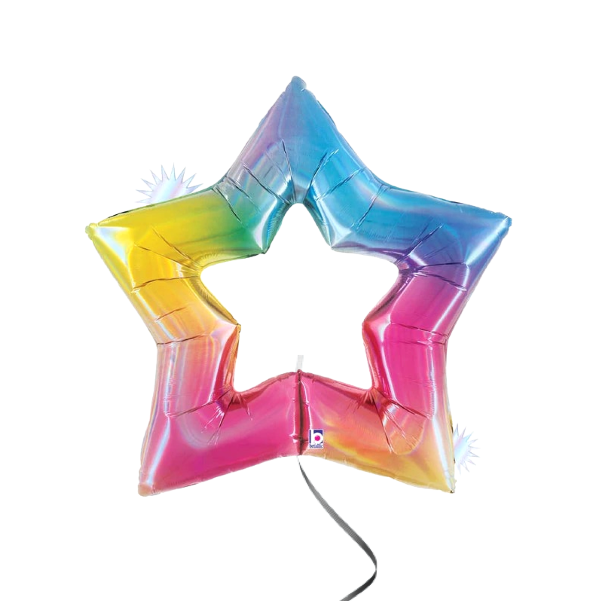 BASHES. Balloon Big Rainbow Holographic Star Shape Balloon