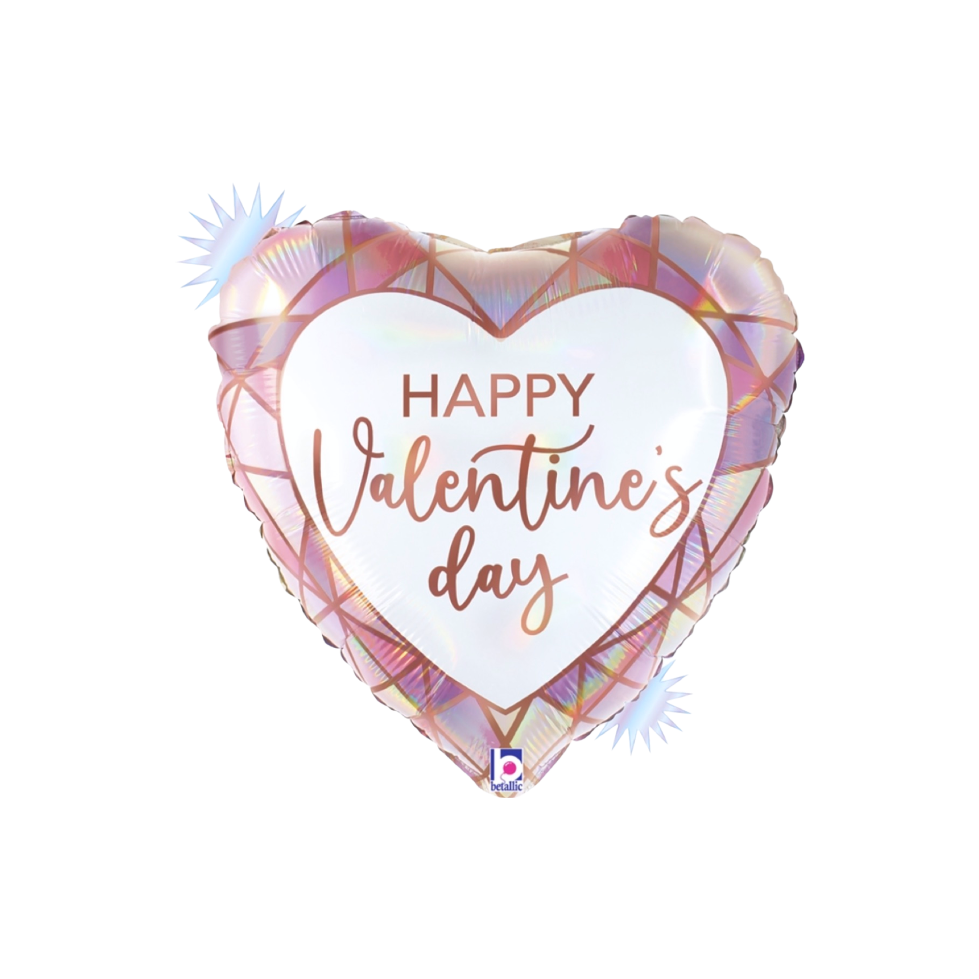 BASHES. Balloon Oversized Iridescent Valentine's Heart