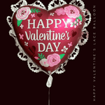 BASHES. Balloon Plum Frill Valentine's Heart Balloon