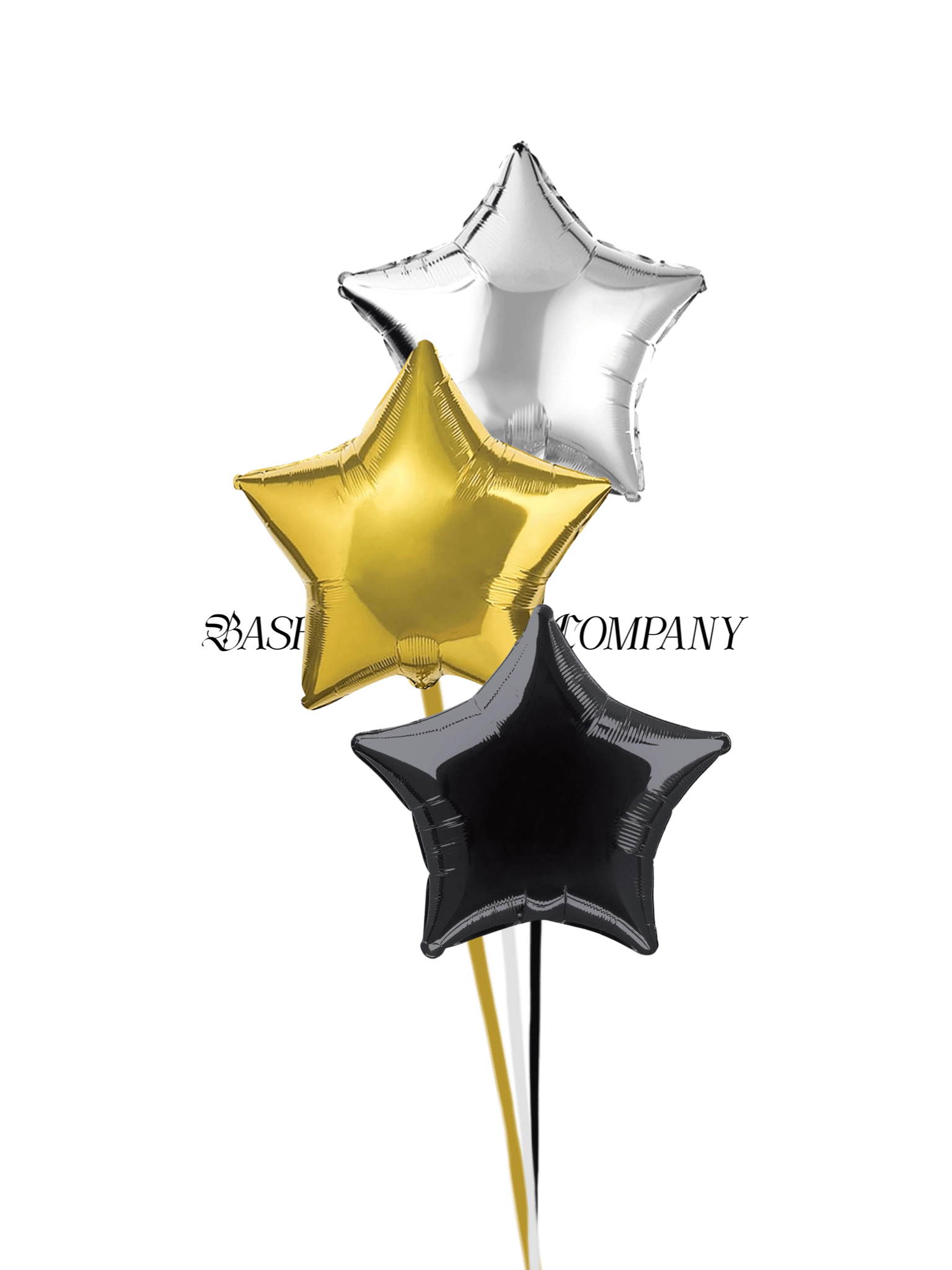 BASHES. Balloon Set Assorted Metallics Midnight Wishing Star Balloon Set