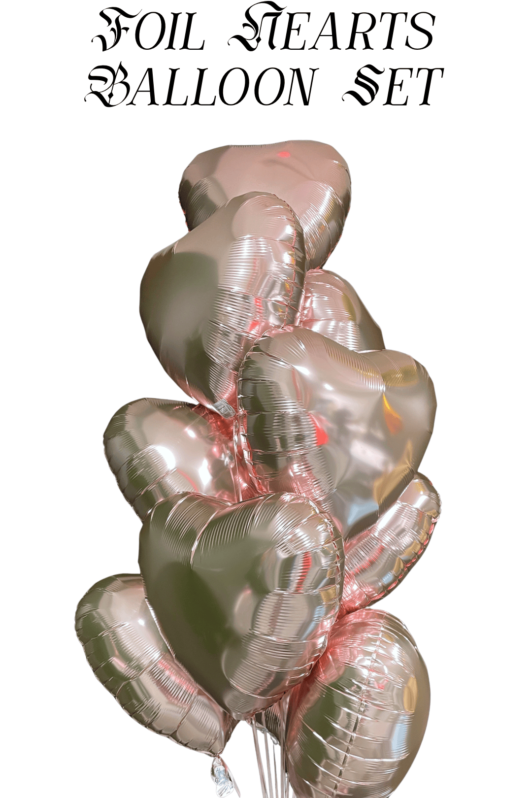 BASHES. Balloon Set Foil Hearts Balloon Set