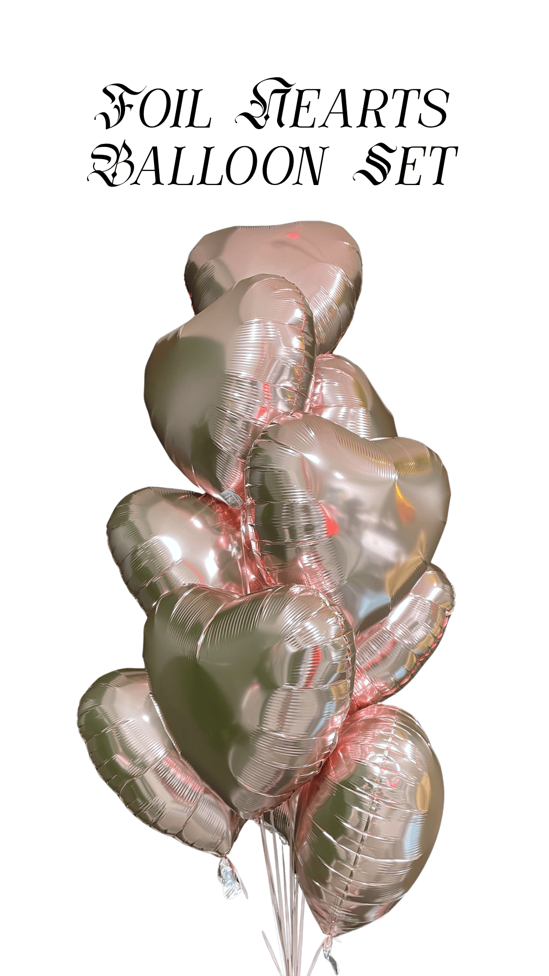 BASHES. Balloon Set Foil Hearts Balloon Set