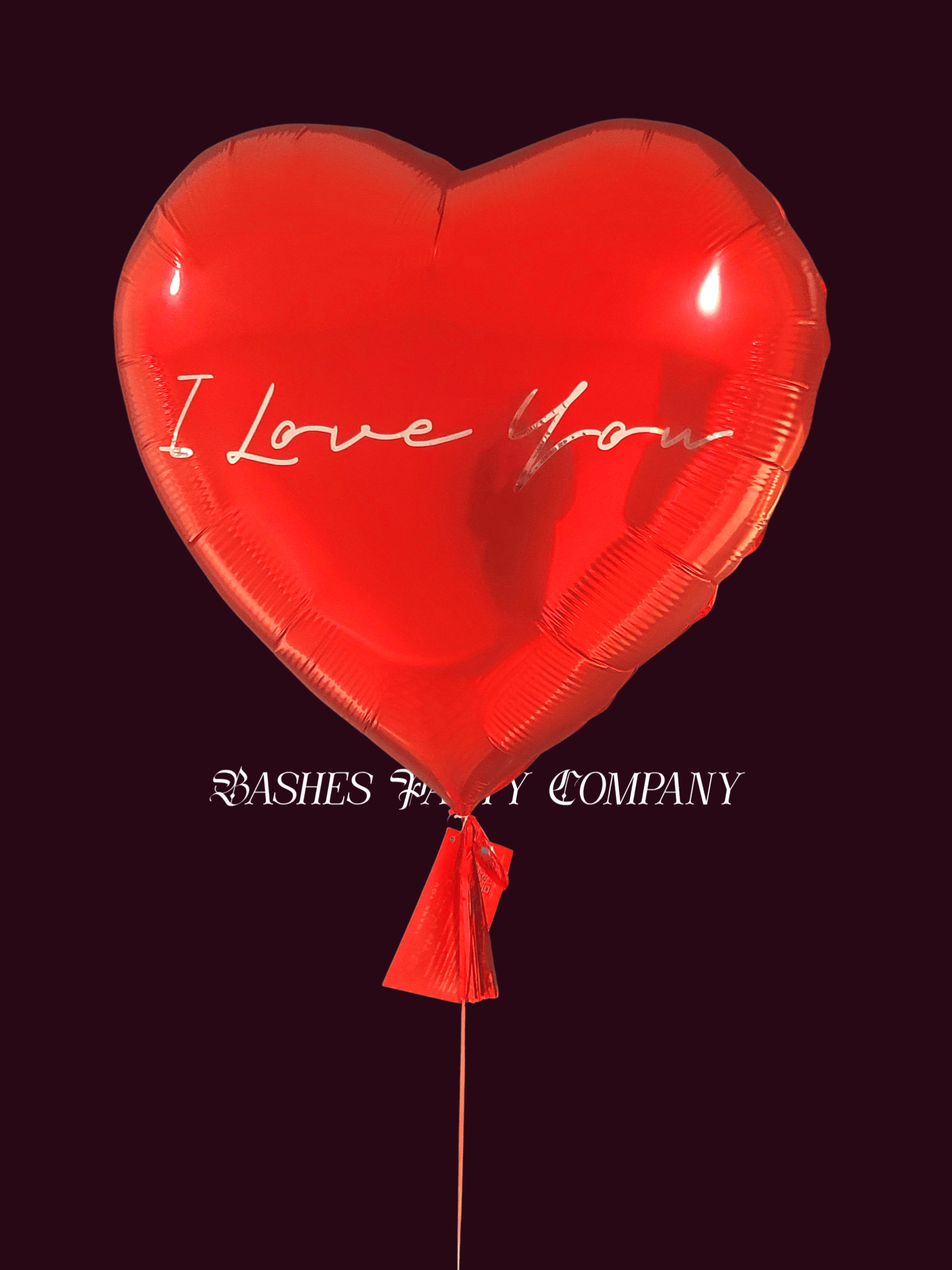 BASHES. Balloon The 'I Love You' Script Heart Balloon