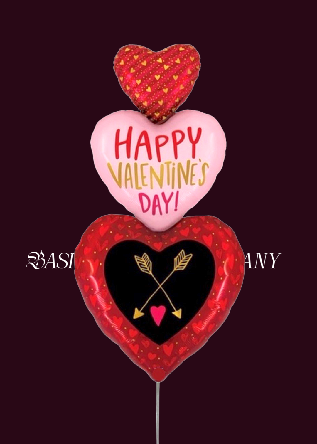 BASHES. Balloon Triple Tier Hearts Stack Balloon