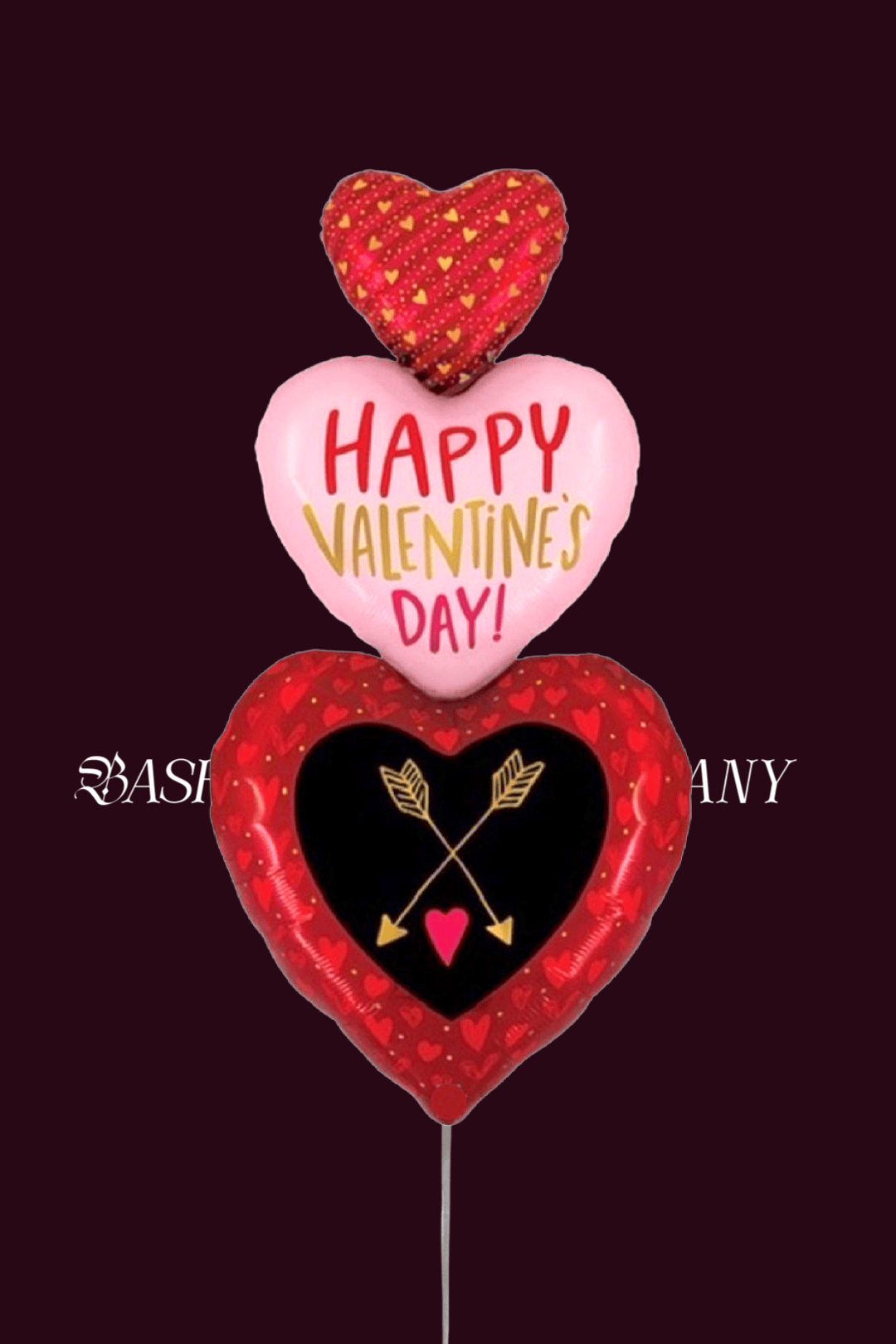 BASHES. Balloon Triple Tier Hearts Stack Balloon