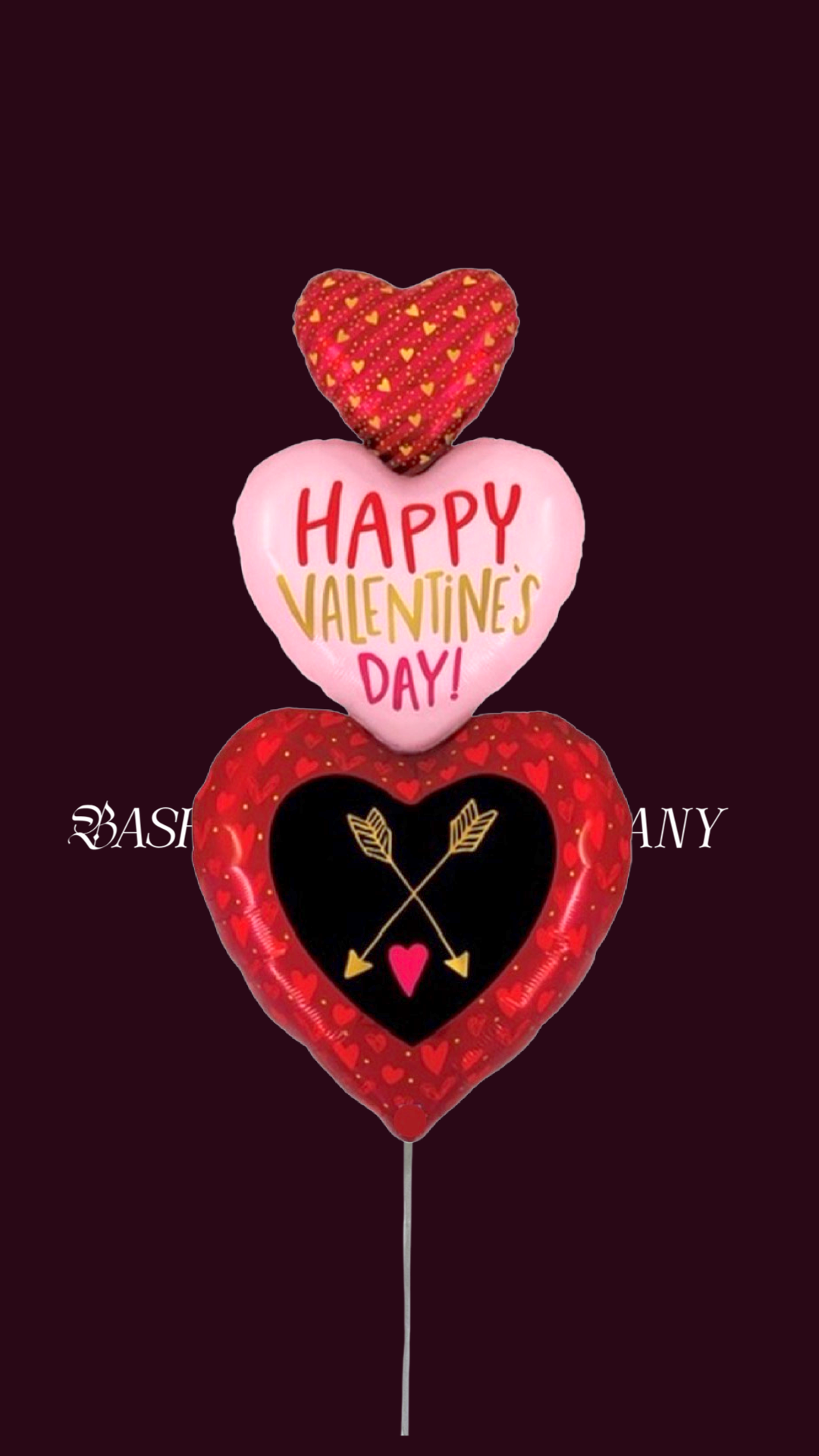 BASHES. Balloon Triple Tier Hearts Stack Balloon