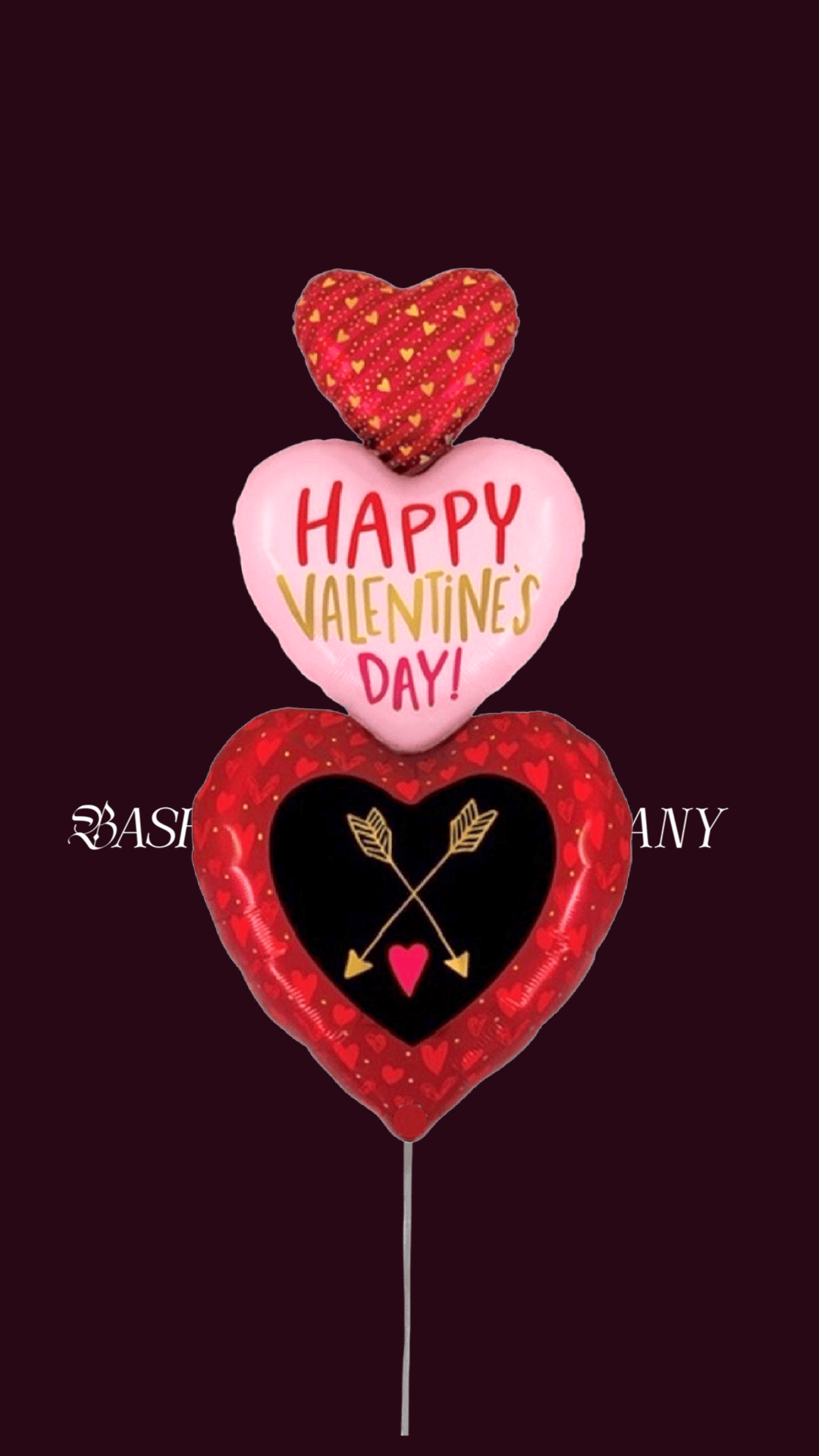 BASHES. Balloon Triple Tier Hearts Stack Balloon
