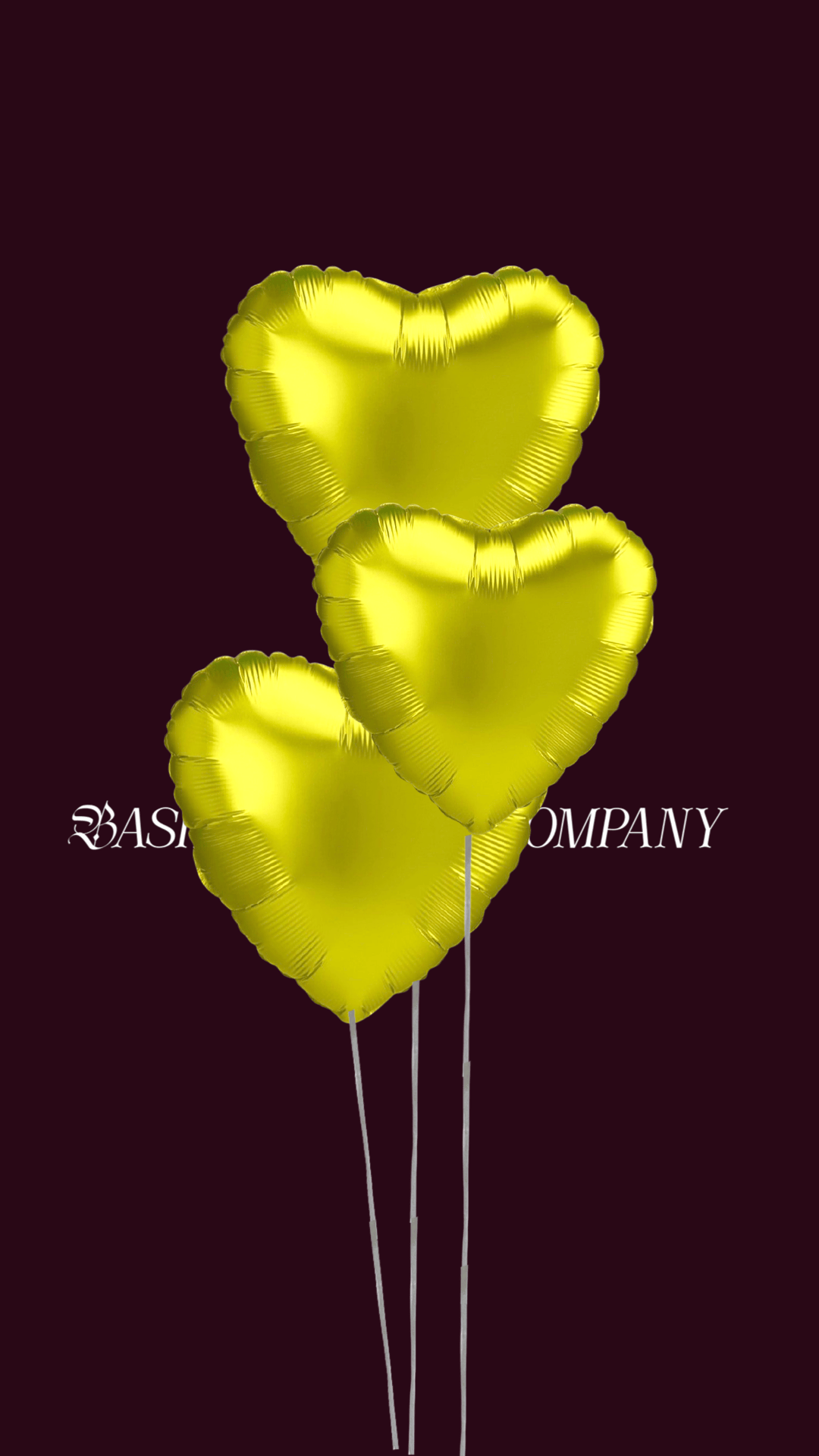 BASHES. Balloons Matte Citron Heart Balloon Set