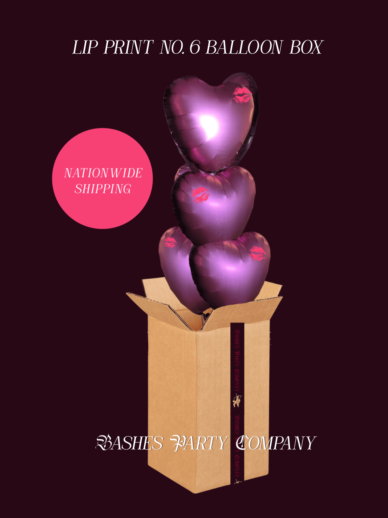 BASHES. BASHES. Signature Balloon Box BASHES. Signature Lip Print No. 6 Balloon Box | BASHES. Party Company