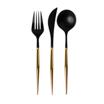 BASHES. Cutlery Modern Cutlery Set (Black/Gold)