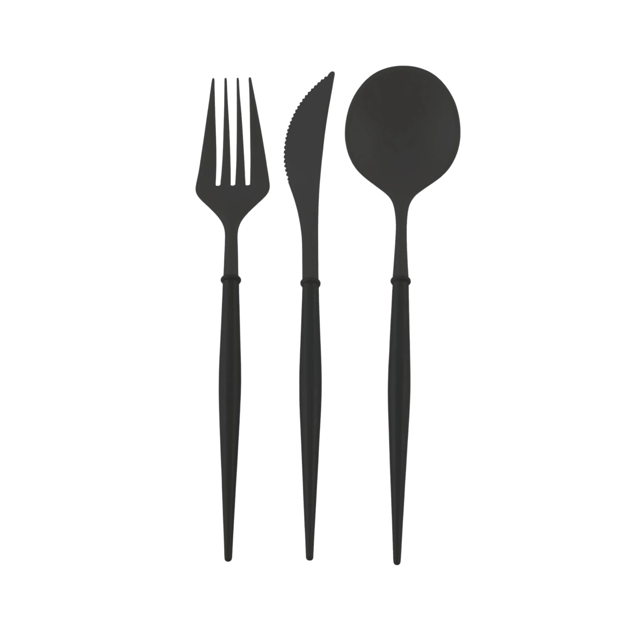 BASHES. Disposable Cutlery Modern Cutlery Set (Black/Black)