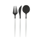BASHES. Disposable Cutlery Modern Cutlery Set (Black/White)