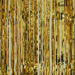 BASHES. Fringe Curtain Gold Metallic Fringe Curtain Set