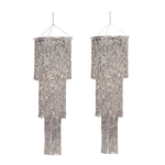 BASHES. Fringe Curtain Silver Fringe Chandelier Set