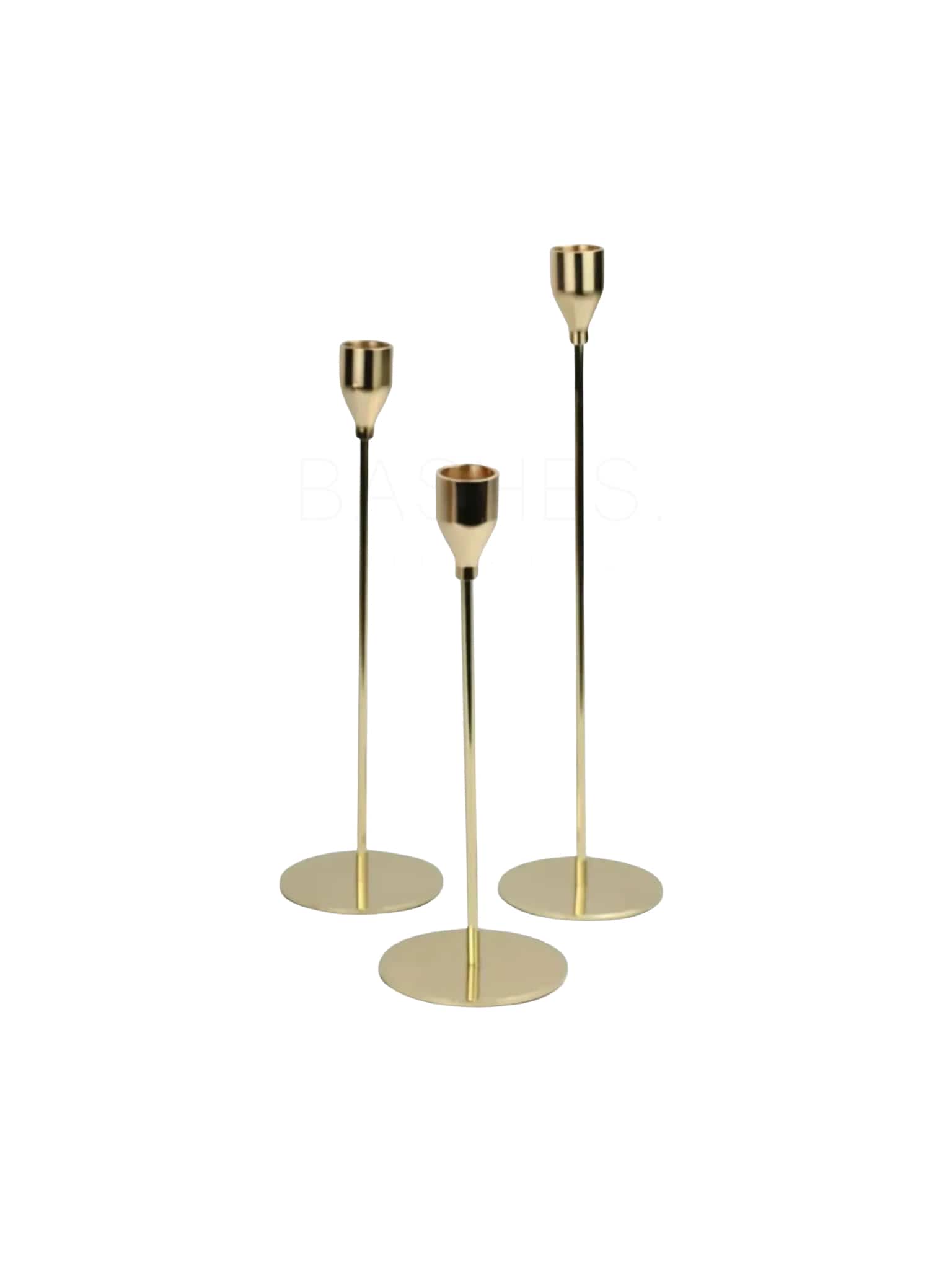 BASHES. Gold Taper Candle Holder Set