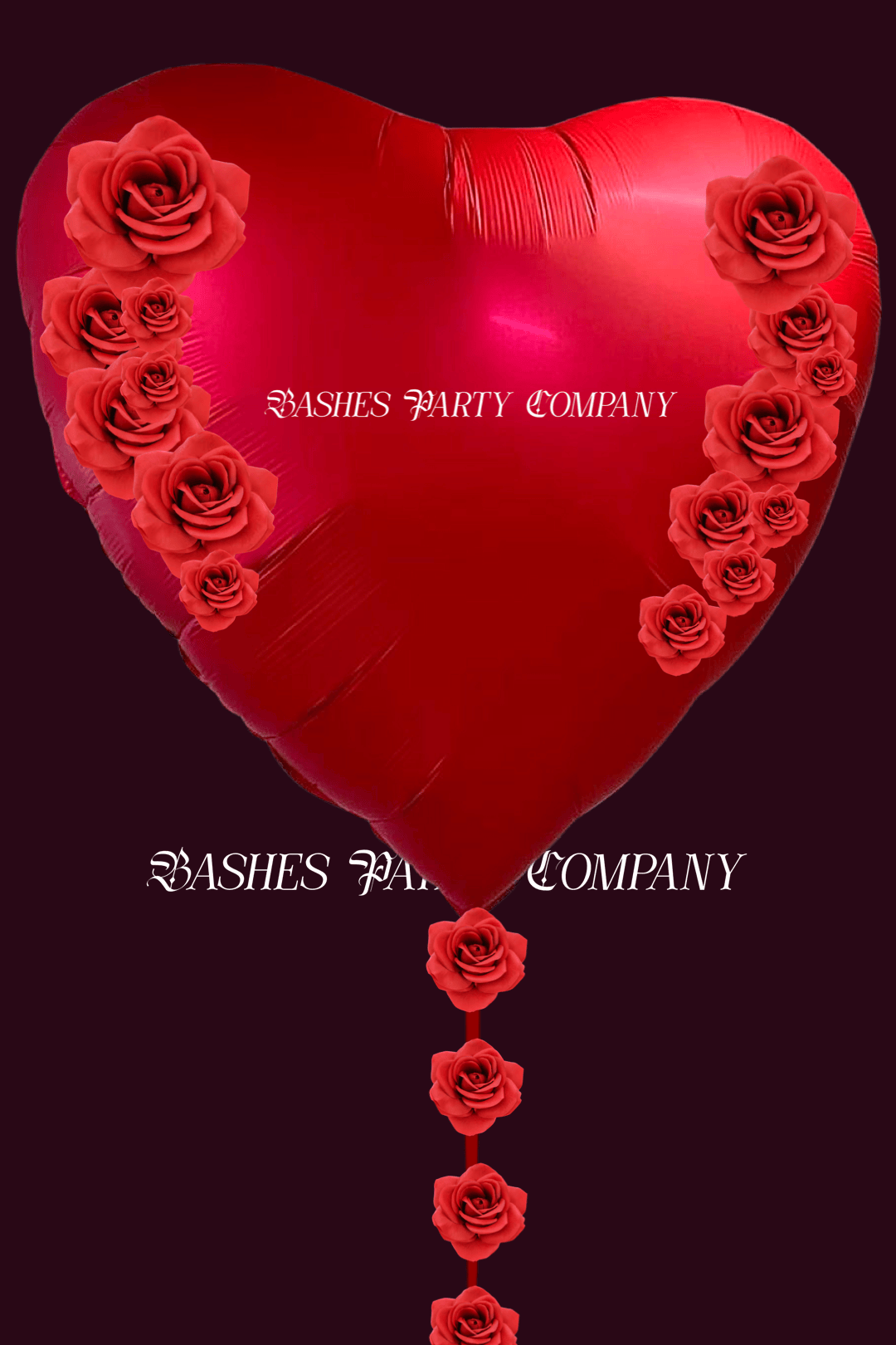 BASHES. High-Design Signature Balloon BASHES. Signature 68' Heart Balloon - The Rose Amore Edition