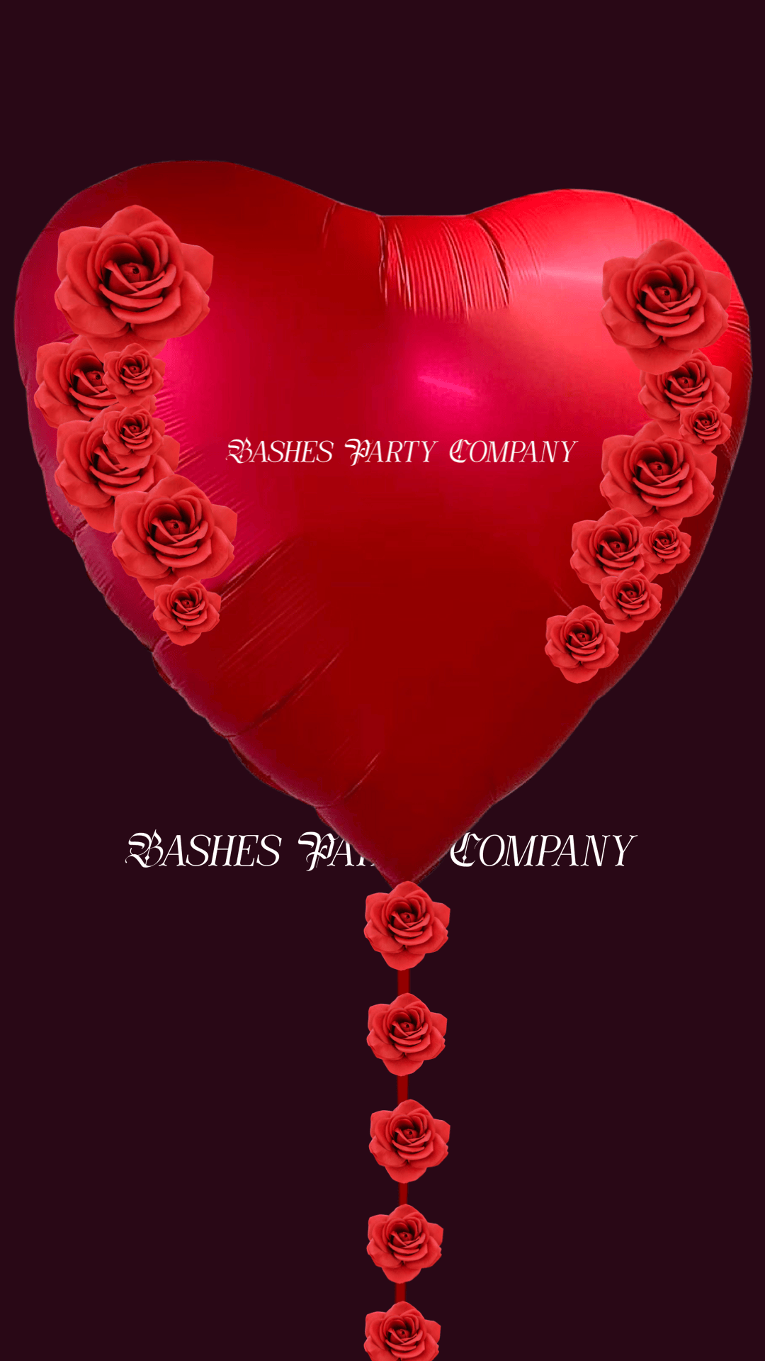 BASHES. High-Design Signature Balloon BASHES. Signature 68' Heart Balloon - The Rose Amore Edition