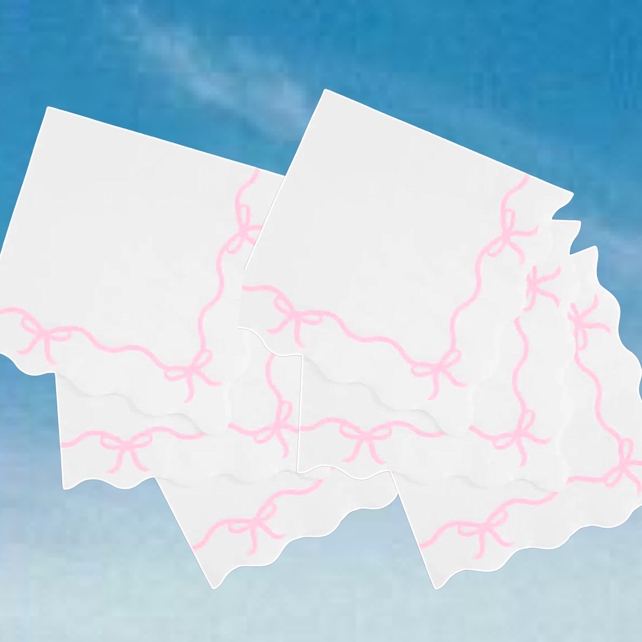 BASHES. Napkins The Pink Bow Club | Scalloped Napkin Set