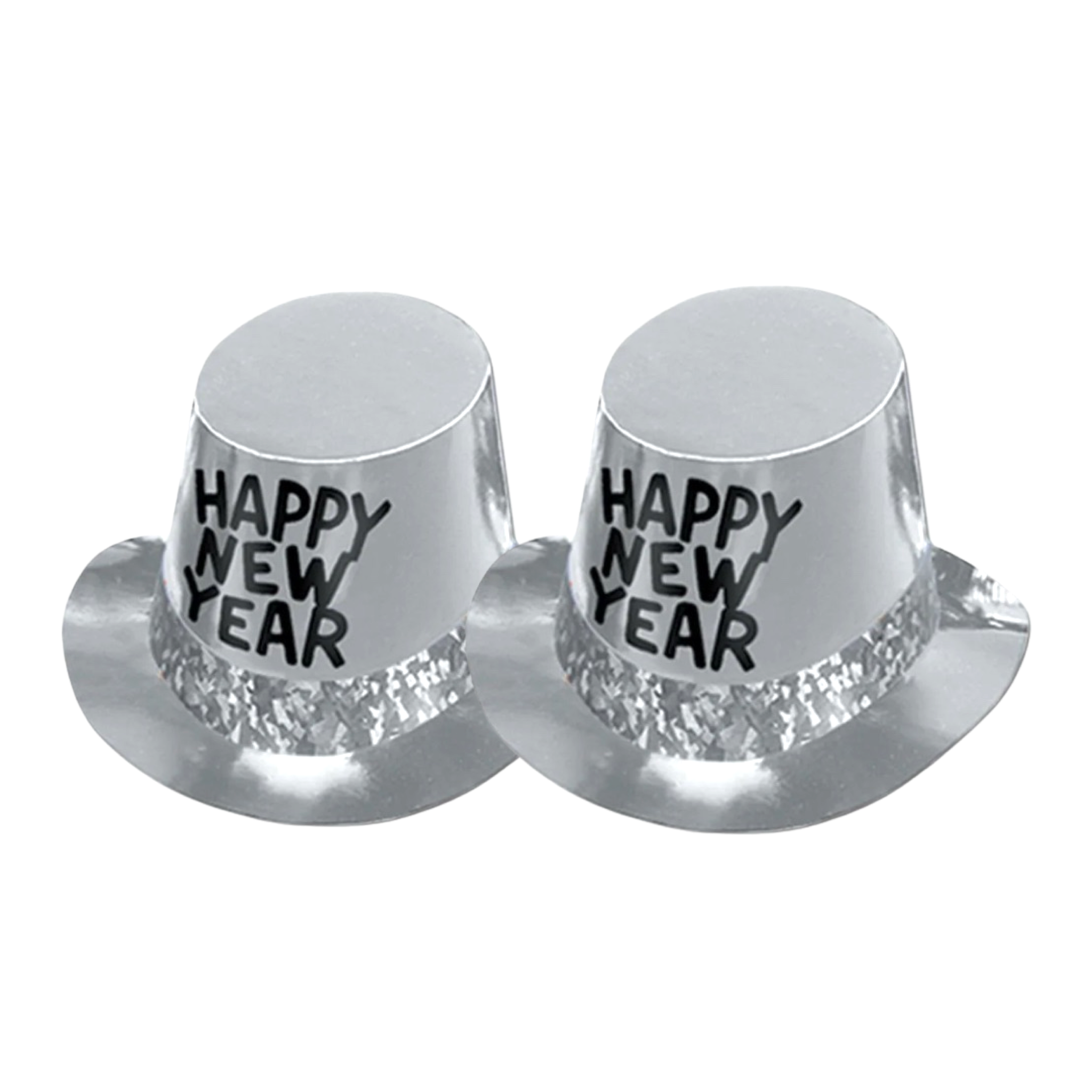BASHES. Party Hat Silver Metallic Top Hat Duo