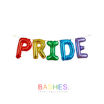 BASHES. Rainbow 'PRIDE' Letter Balloon Set