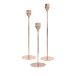BASHES. Rose Gold Taper Candle Holder Set