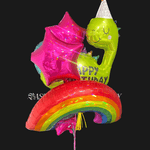 BASHES. Signature Chrome Dino Birthday Balloon Set BASHES Party Company