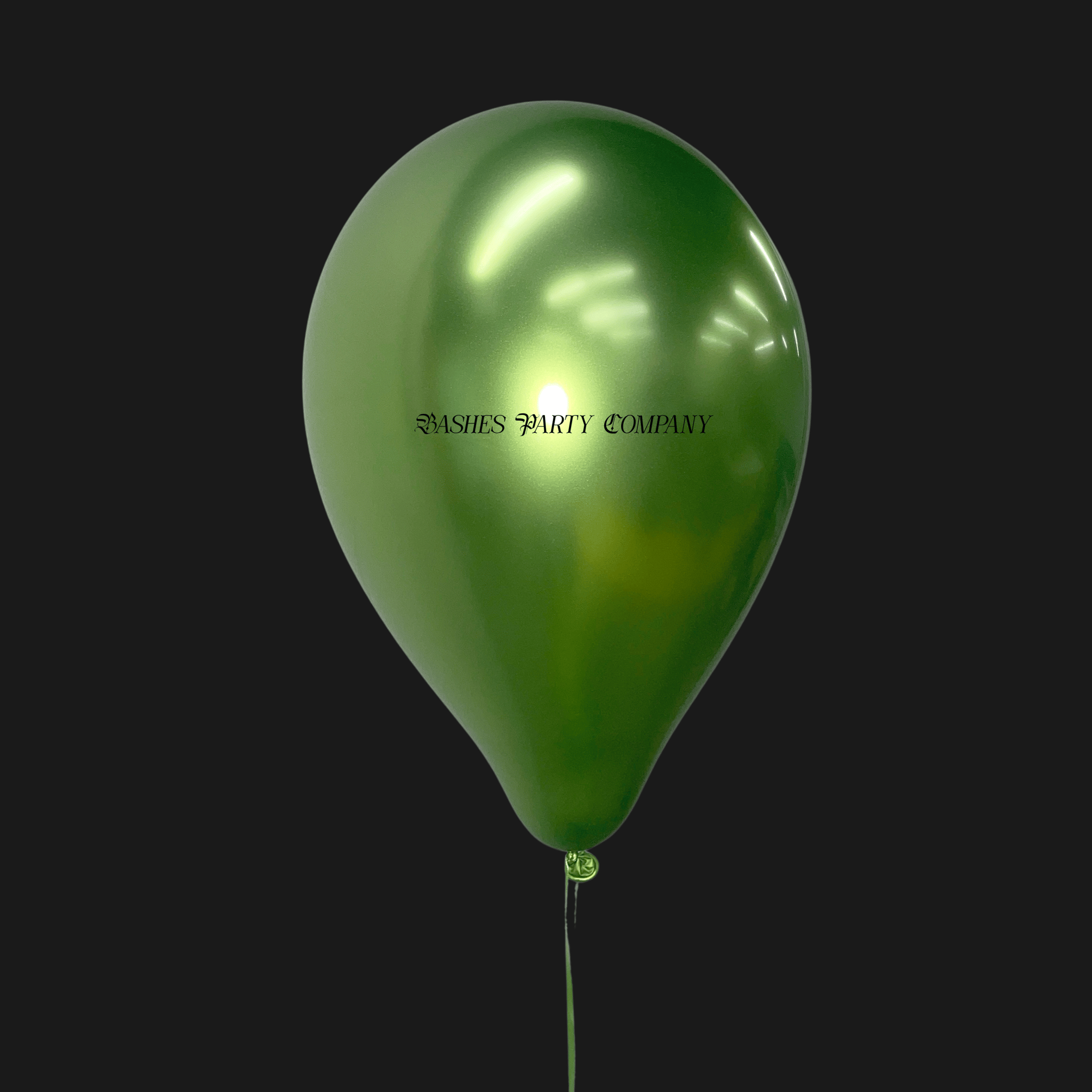Chrome Lime latex balloons, helium filled and delivered in Washington DC