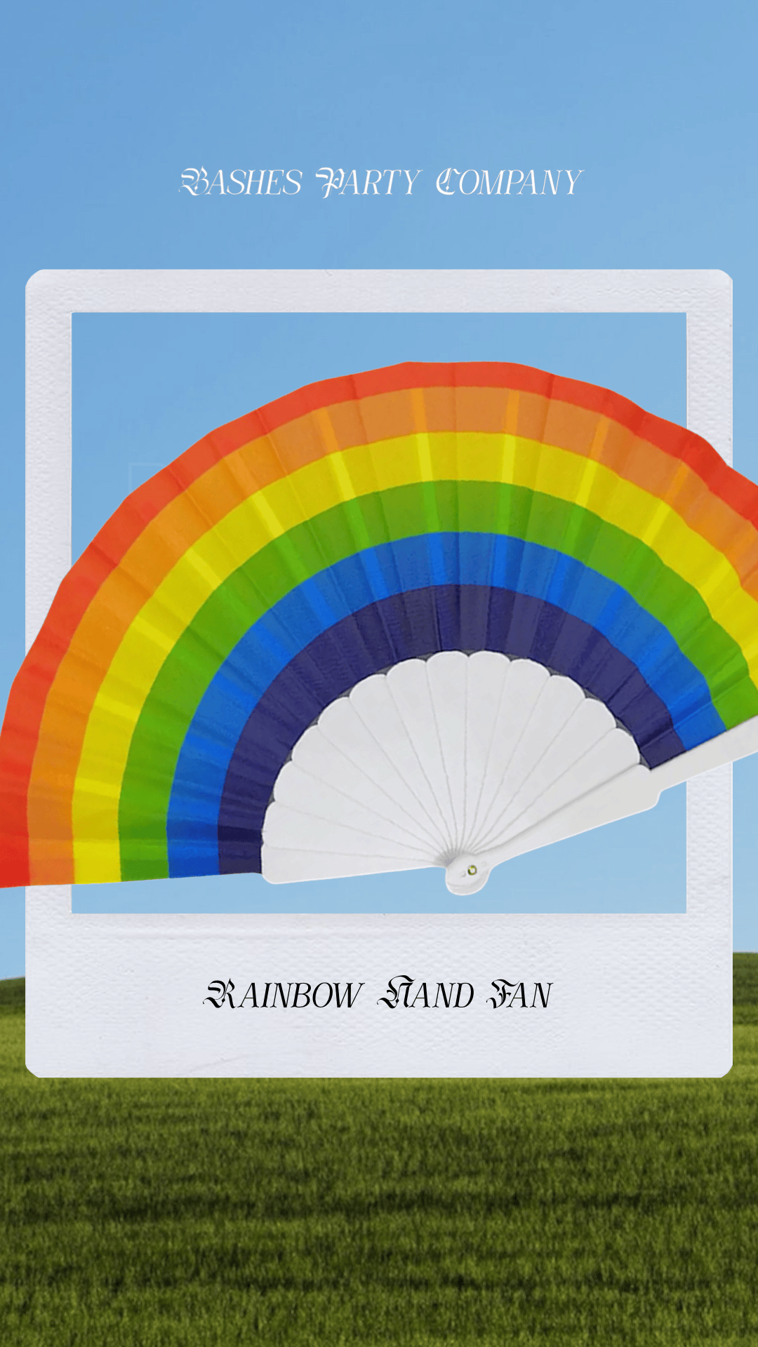 Rainbow Pride Hand Fan BASHES Party Company