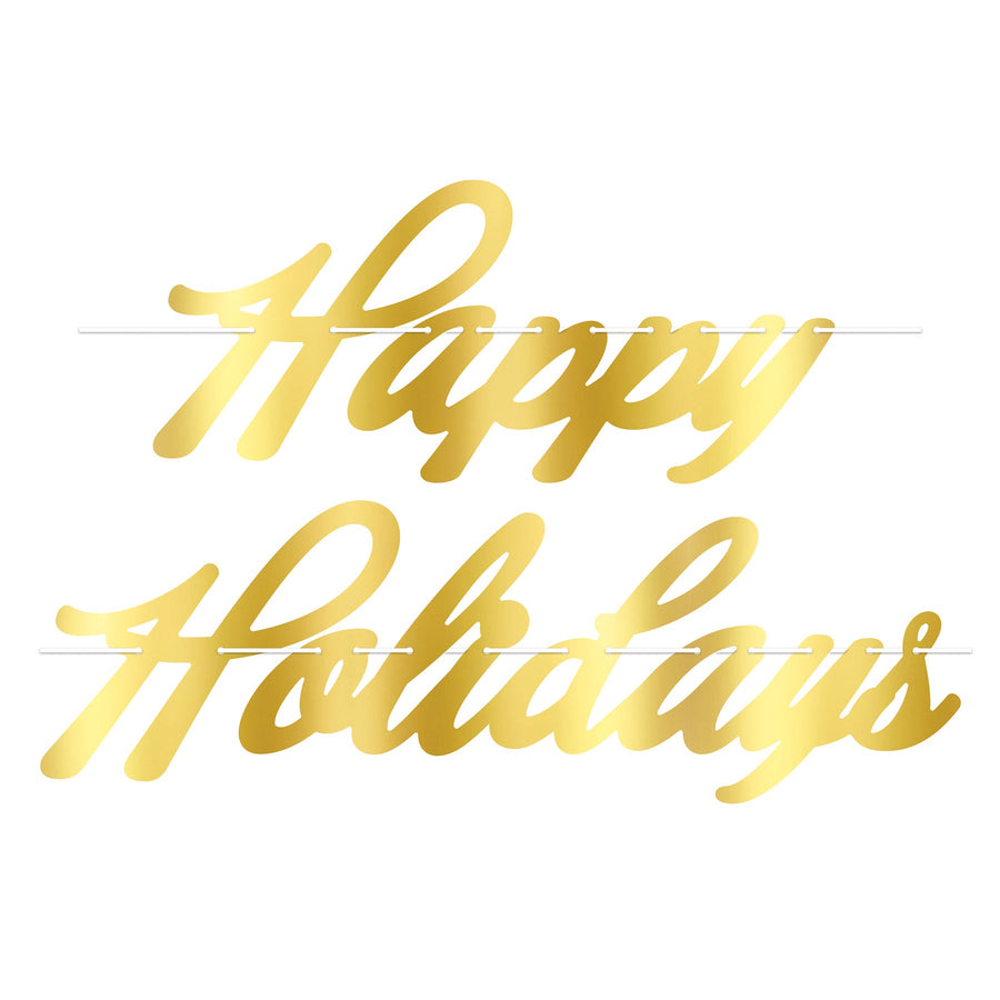 Gold 'Happy Holidays' Banner