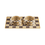 Haute Diggity Dog Dog Toy PRE ORDER - Checker Chewy Vuiton Bowls & Placemat Set Dog Food Bowl