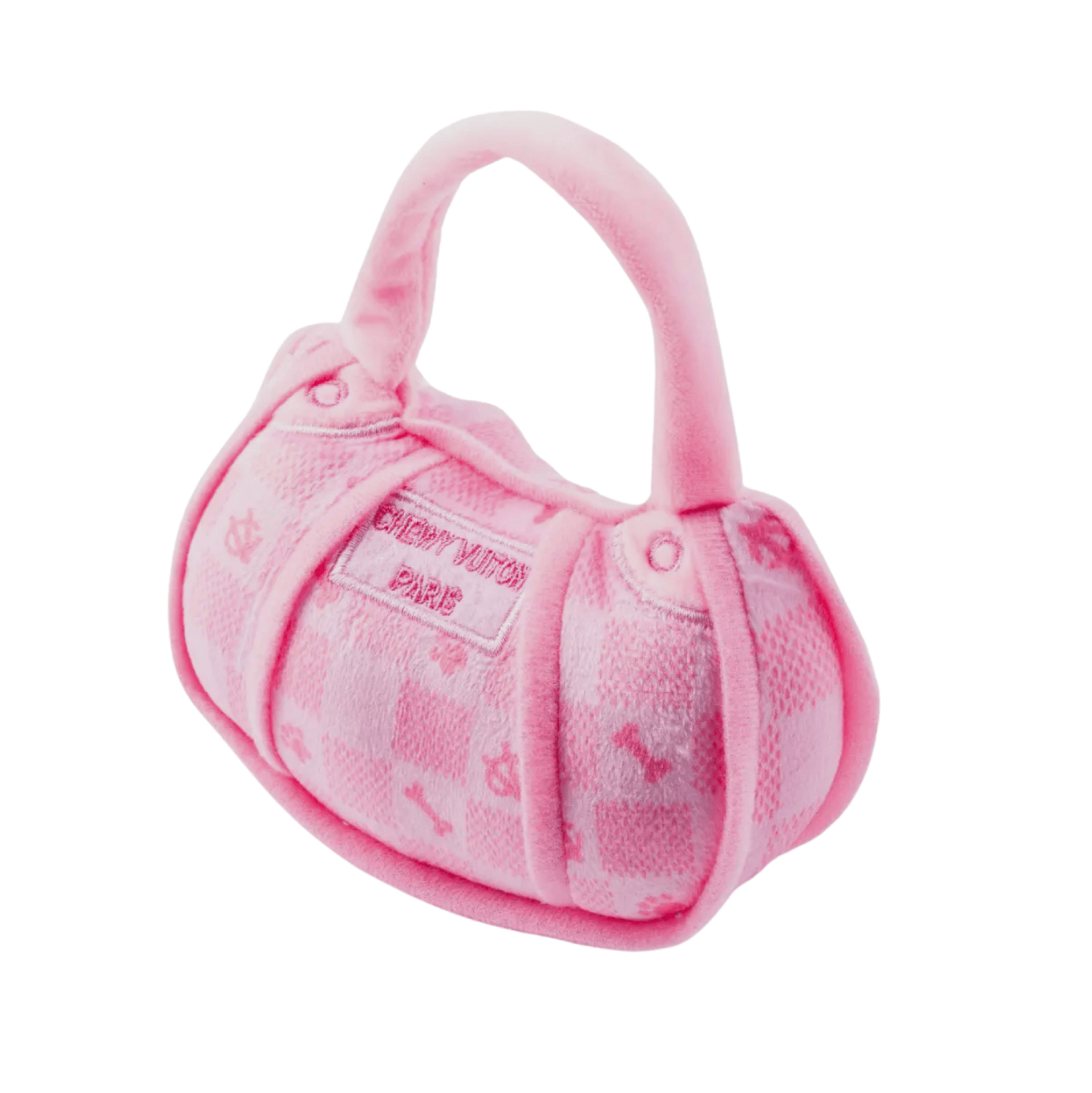 Haute Diggity Dog Dog Toy PRE ORDER - Pink Checker Chewy Vuiton Handbag by Haute Diggity Dog