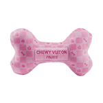 Haute Diggity Dog Dog Toy PRE ORDER - Pink Checkered Chewy Vuiton Bone by Haute Diggity Dog