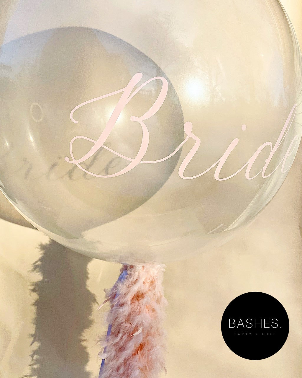 BASHES. Balloon BASHES Signature Fancy Feathers Oversized Balloon
