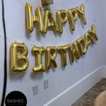 BASHES. Balloons Happy Birthday Letter Balloon Set (Gold)