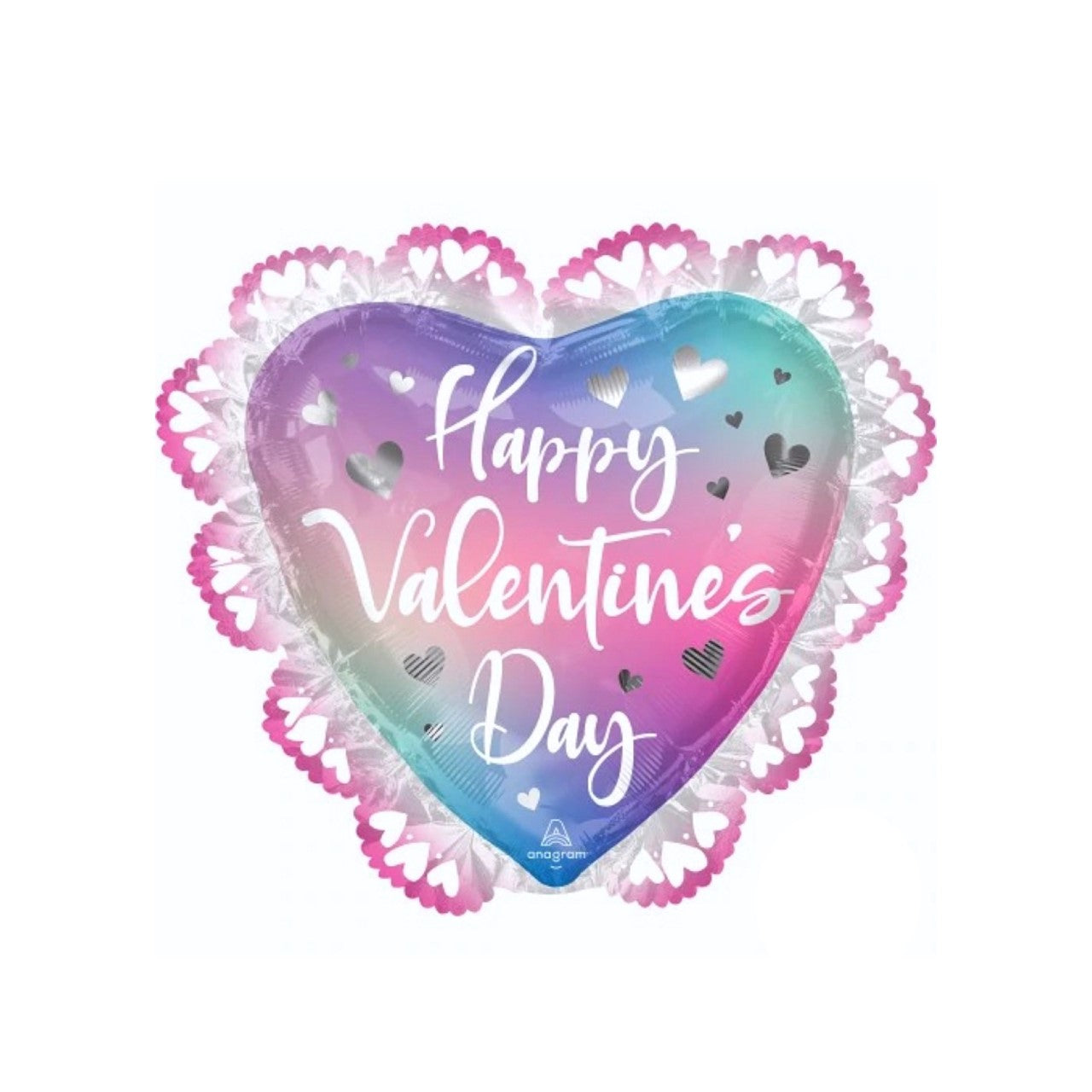 BASHES. Balloons Pastel Ombre Heart Balloon With Lace