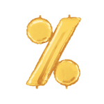 BASHES. Balloons Percent Symbol Oversized Balloon
