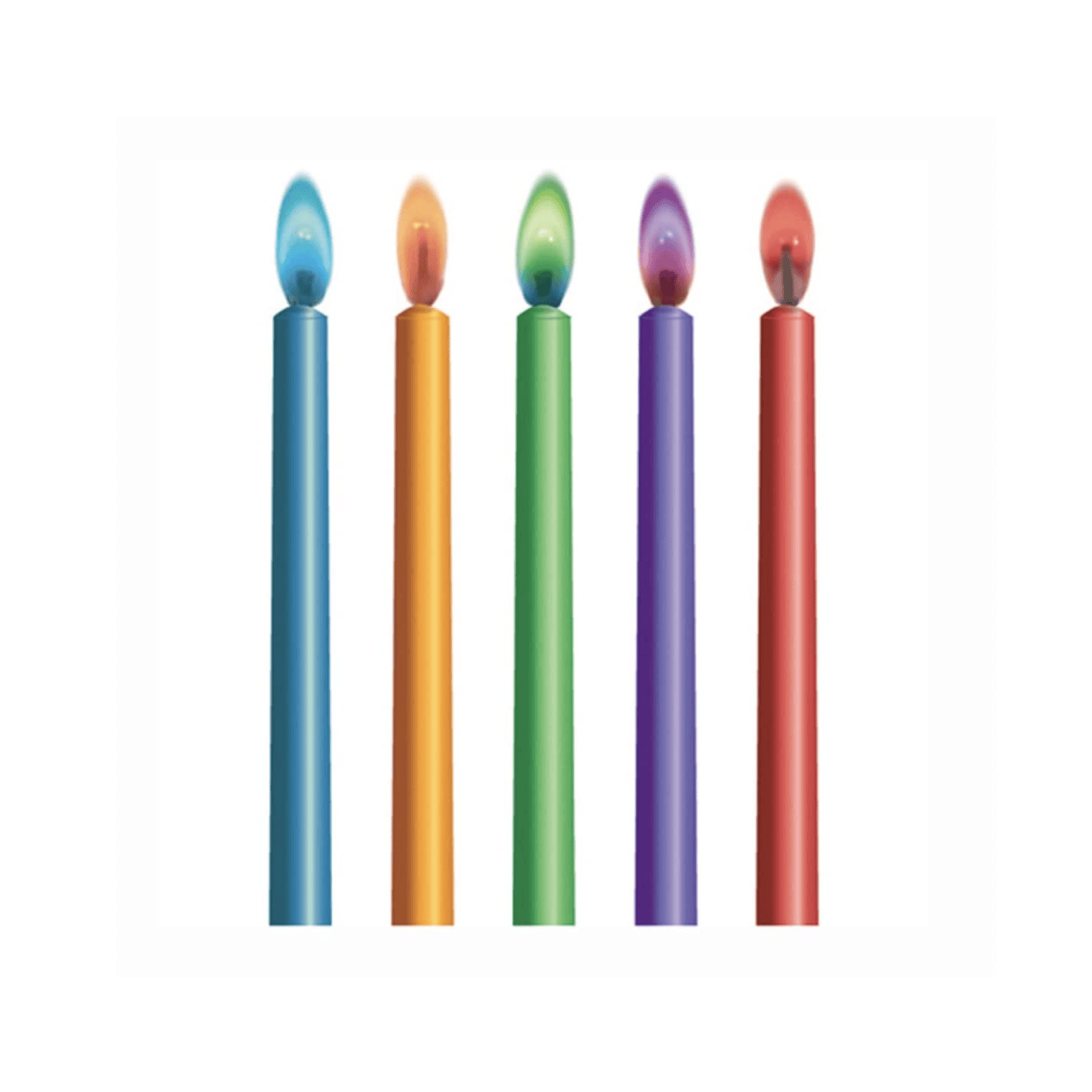 BASHES. Candles Rainbow Color Flame Candle Set