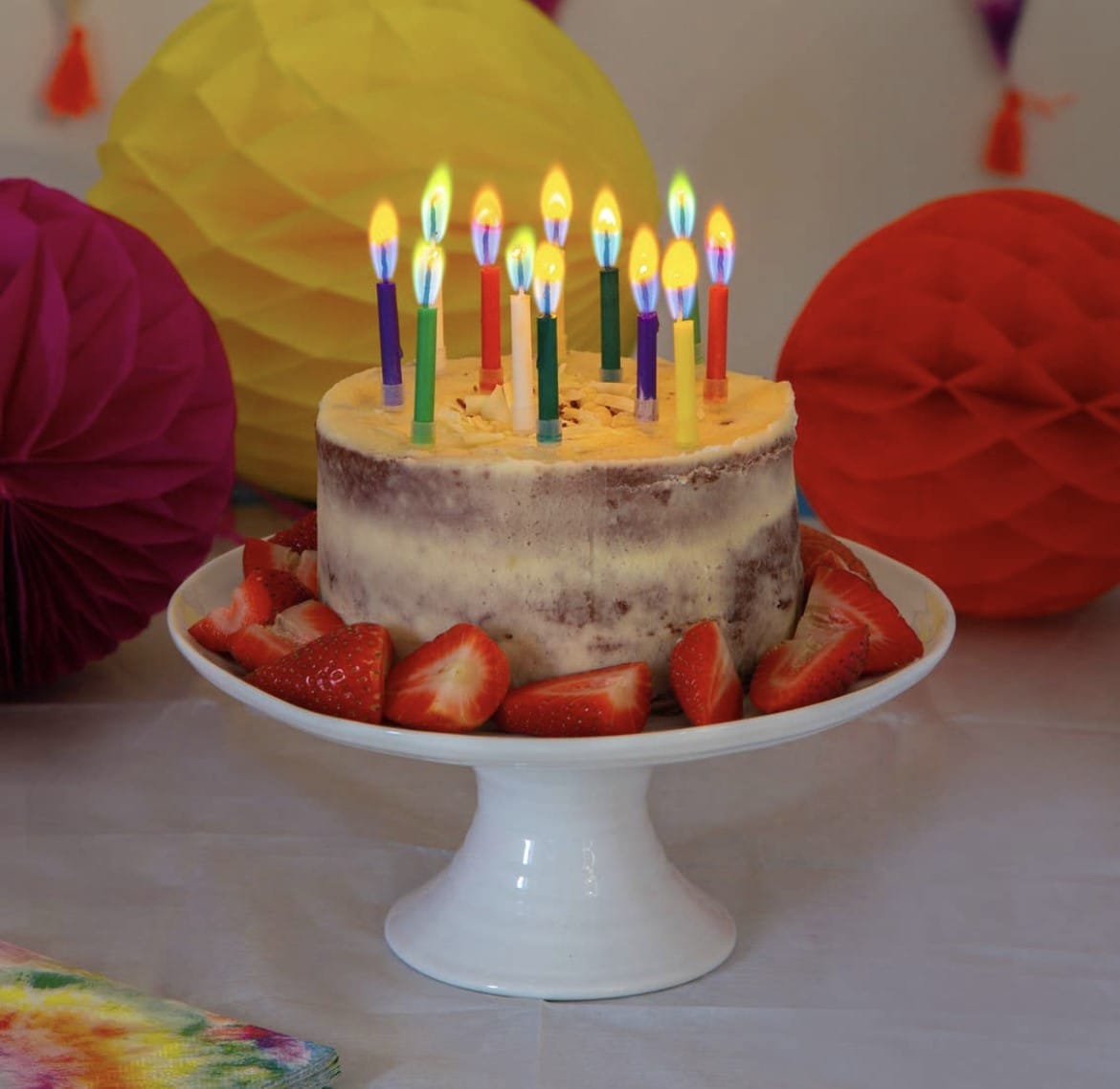BASHES. Candles Rainbow Color Flame Candle Set