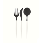 BASHES. Cocktail Decorations High Definition Cutlery Set (Black and White)