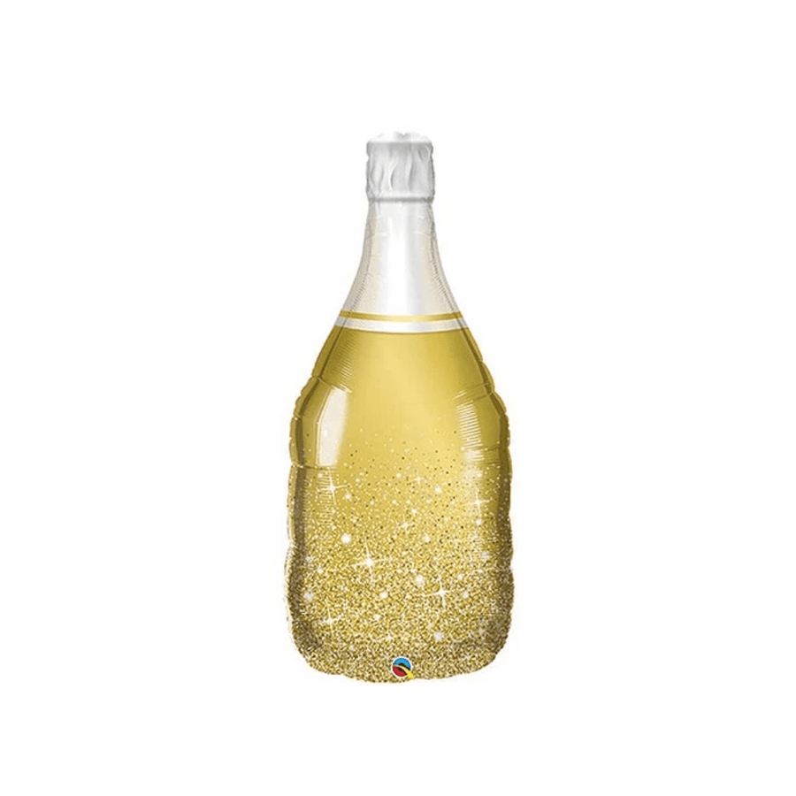 BASHES. Gold Glitter Champagne Bottle Balloon