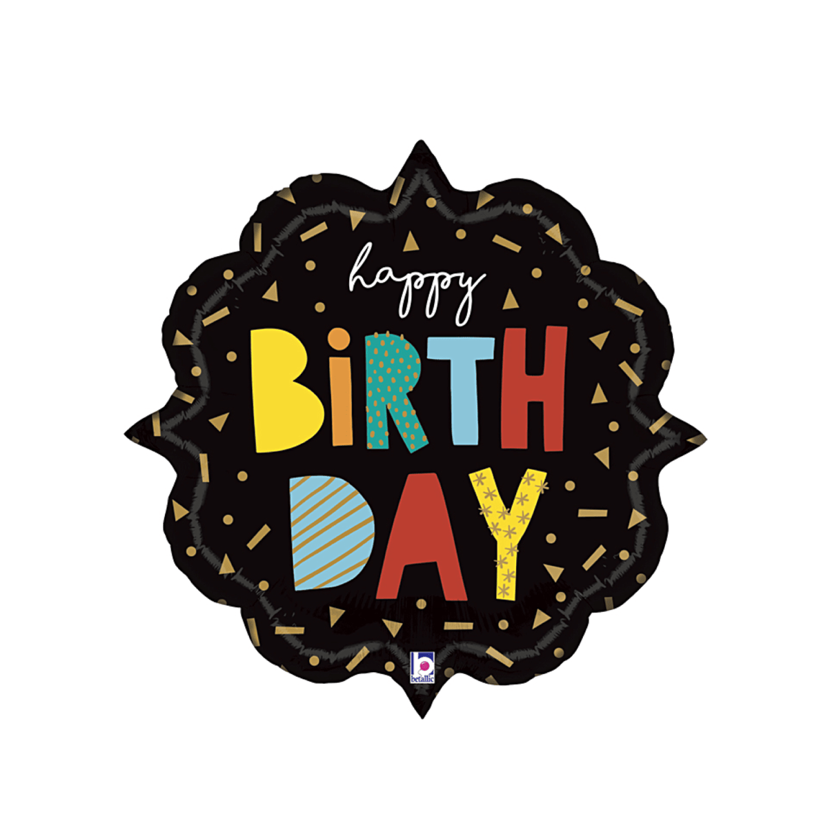 BASHES. Happy Birthday Diamond Ornate Shape Balloon