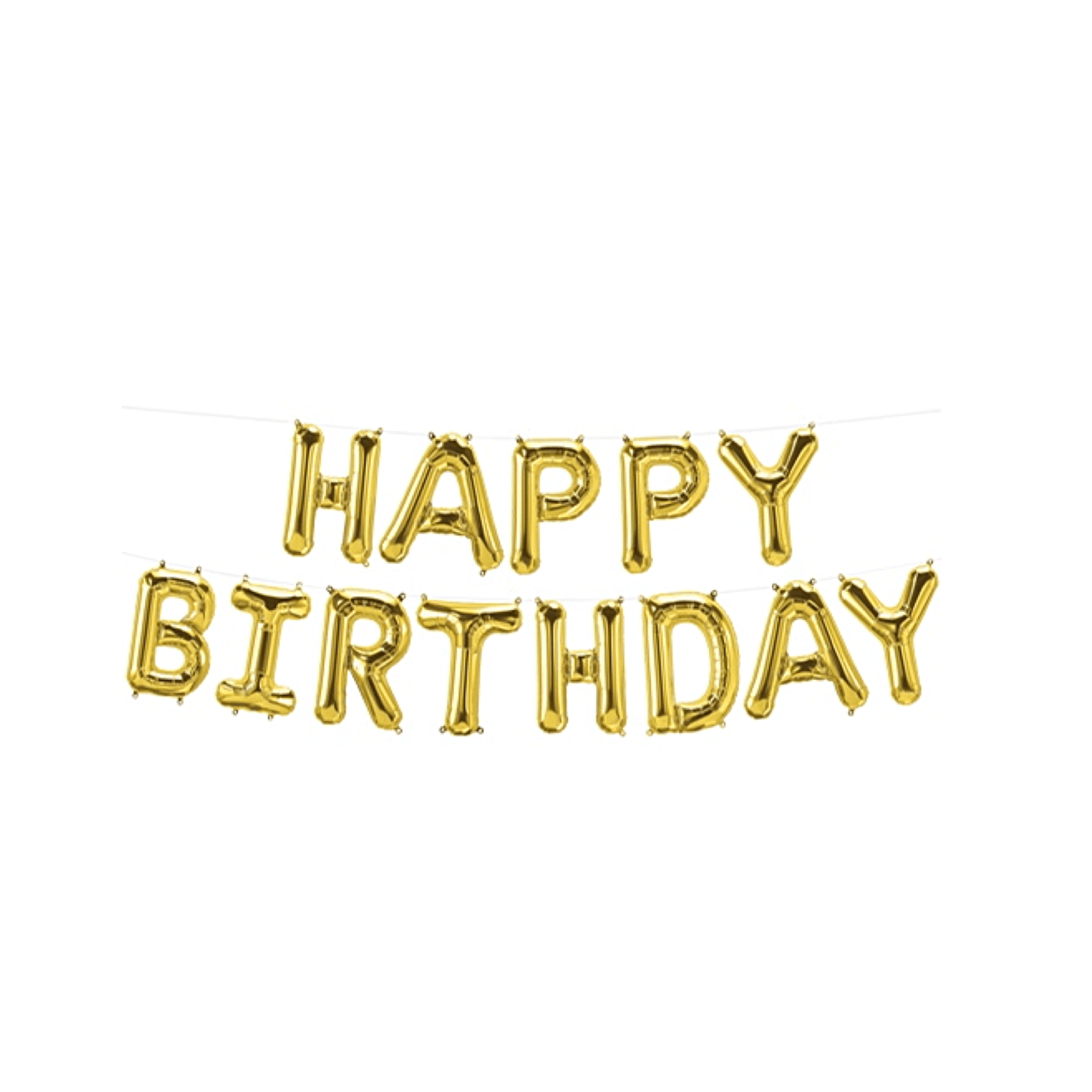 BASHES. Happy Birthday Letter Balloon Set (Gold)