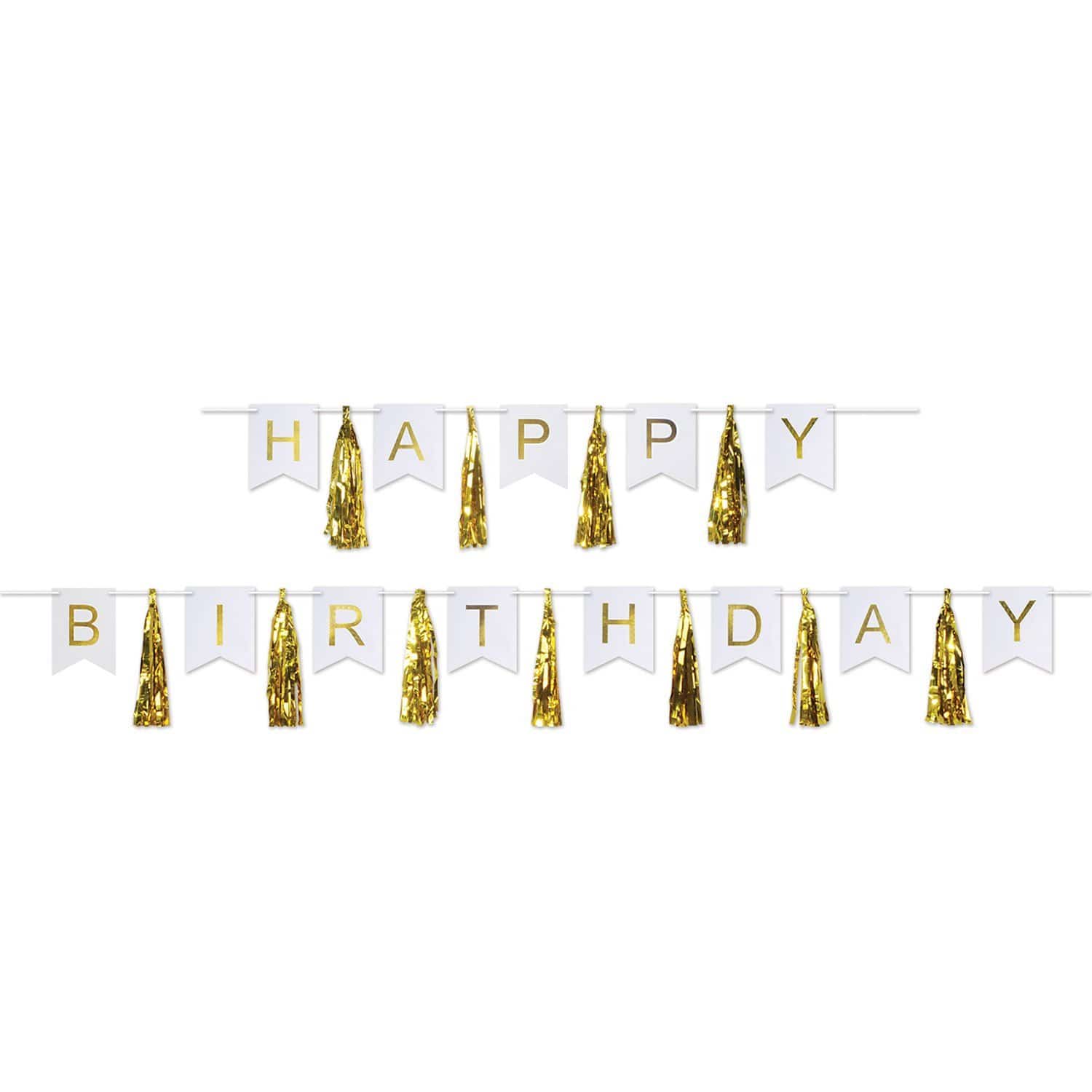 BASHES. Happy Birthday Tassel Banner
