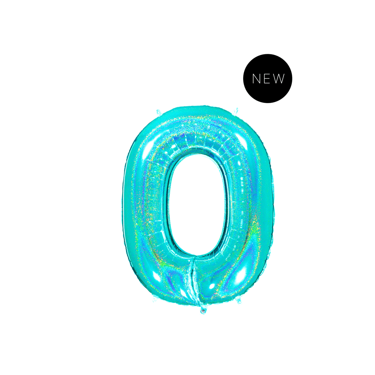 BASHES. Holographic Tiffany Blue Number Balloon