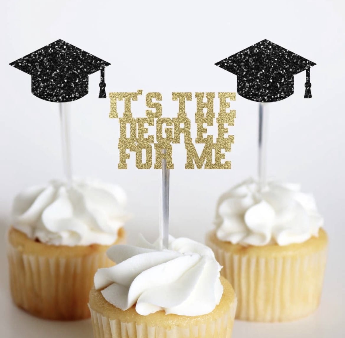 BASHES. 'It's The Degree For Me' Cupcake Topper Set