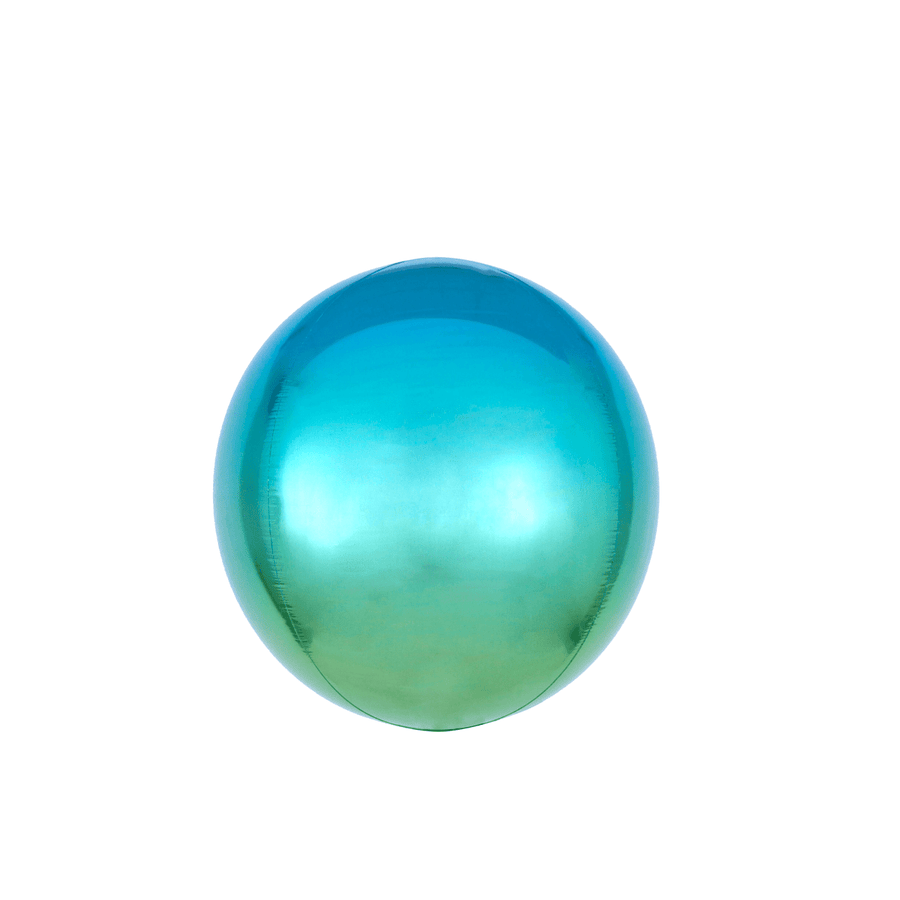 BASHES. Ombre Metallic Sphere Balloon (blue/green)