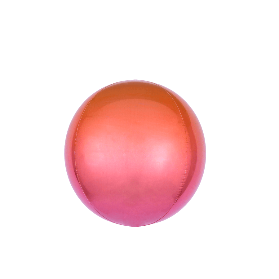 BASHES. Ombre Metallic Sphere Balloon (orange/red)