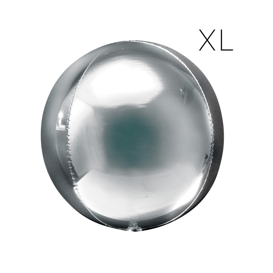 BASHES. Oversized XL Metallic Sphere Balloon (silver)